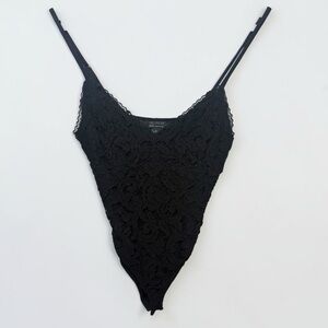 Black Lace Bodysuit with Spaghetti Straps Forever 21